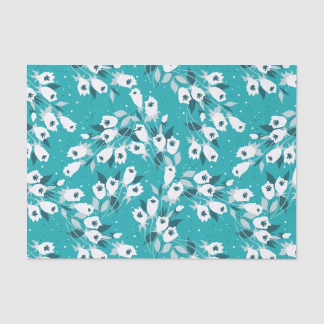 Elegantes Muster der Tulip Blume Botanisches Kunst Seidenpapier (Vorderseite)