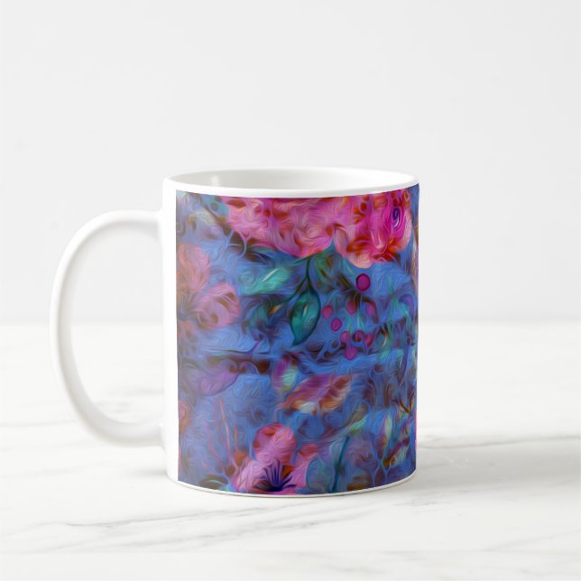 Elegantes Muster der Violett-Rose Kaffeetasse (Links)