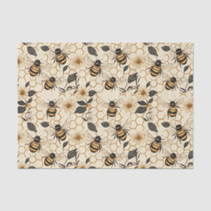 Elegantes Muster für Bienen und Honeycomb Seidenpapier