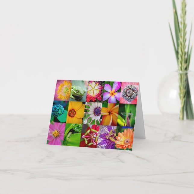 Elegantes Muster für Blume und Kreaturen Karte (Vorderseite)