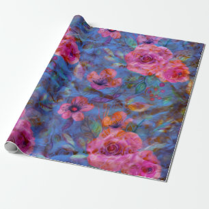 Elegantes Muster für die Rose von Violett Geschenkpapier