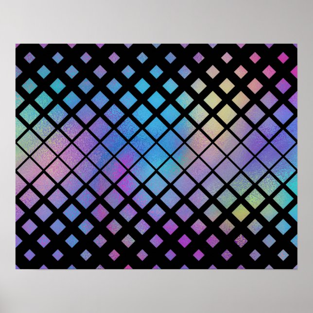 Elegantes Muster für geometrische Diamanten Poster (Vorne)