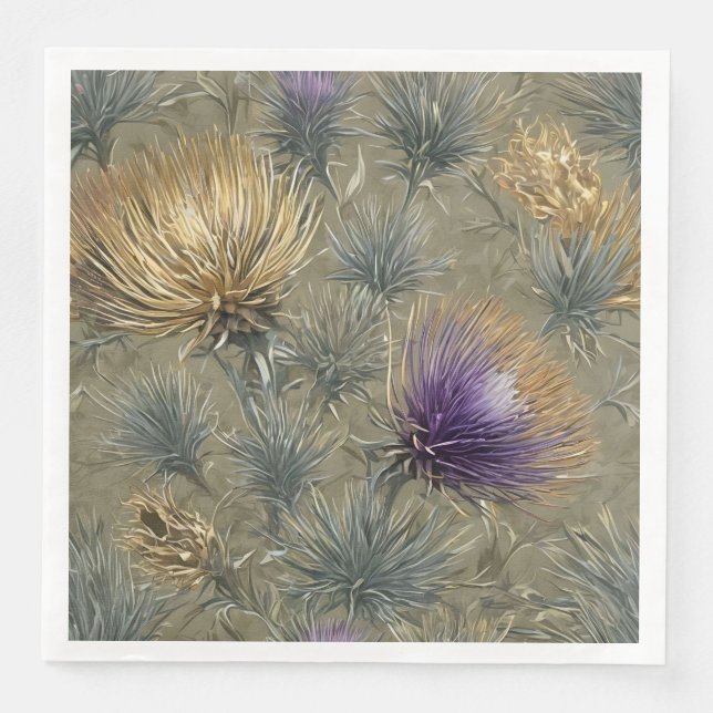 Elegantes Muster für Glasflora Serviette (Vorderseite)