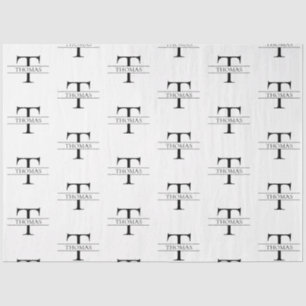 Elegantes Muster für Personalisierte Monogramm-Ind Seidenpapier