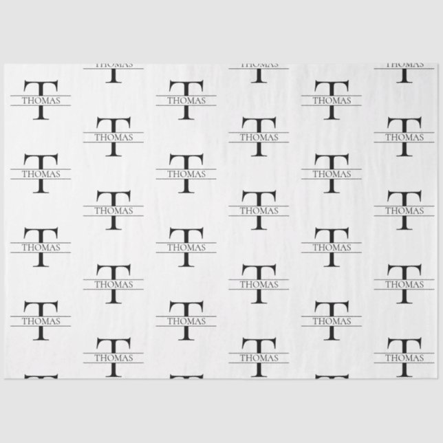 Elegantes Muster für Personalisierte Monogramm-Ind Seidenpapier (Vorderseite)