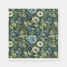Elegantes Muster für Viktorianische Wildblumen in Serviette