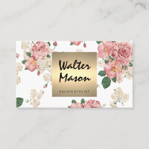 Elegantes Muster Gold Trim Square Visitenkarte