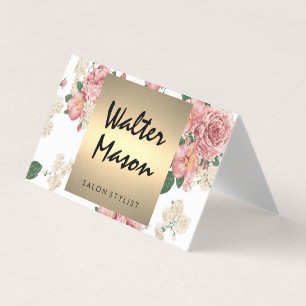 Elegantes Muster Gold Trim Square Visitenkarten
