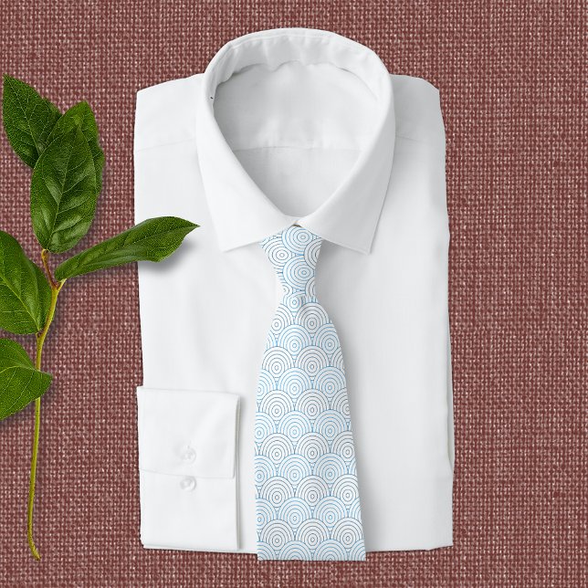 Elegantes Muster mit blauer Geometrie Krawatte (Von Creator hochgeladen)