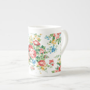 Elegantes Muster mit Rose Design Element Prozellantasse