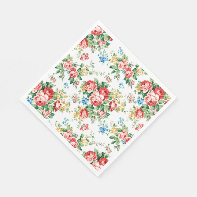 Elegantes Muster mit Rose Design Element Serviette (Ecke)