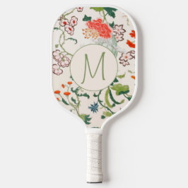 Elegantes Muster Monogramm Pickleball Schläger