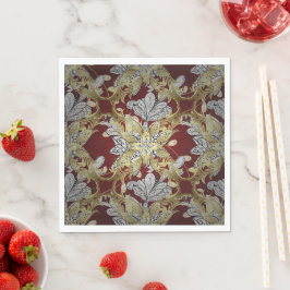 Elegantes Muster neutrale Farben Gold-Element Serviette