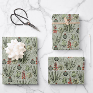 Elegantes Muster, Orange und Weiße Blume Blumenmus Geschenkpapier Set