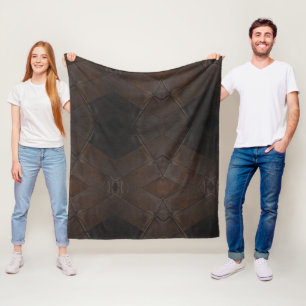 Elegantes Muster Rustikale Imitate Braun Leder Fleecedecke