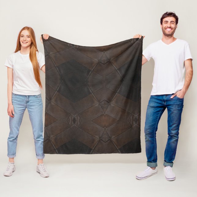 Elegantes Muster Rustikale Imitate Braun Leder Fleecedecke (Beispiel)