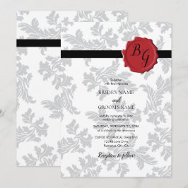 Elegantes Muster & Siegel Hochzeitseinladungen Einladung