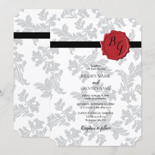 Elegantes Muster & Siegel Hochzeitseinladungen Einladung