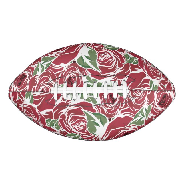 Elegantes Muster Vintager Rose - Rot und Grün Football (Vorderseite)