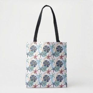 Elegantes Muster von Blauen und goldenen Ozeanen Tasche