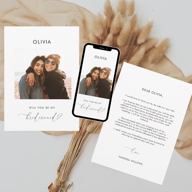 Elegantes Nachrichtenbudget sei meine Bridesmaid-F Einladung (Von Creator hochgeladen)