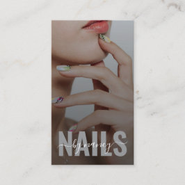 Elegantes Nageldesigner-Foto Monogramm QR-Code Visitenkarte