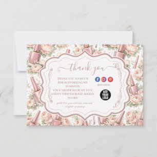 Elegantes Nagelstudio für florale Kunst Dankeskarte