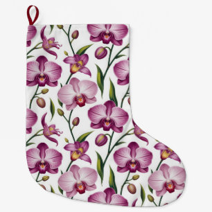 Elegantes nahtloses Muster aus violetten und rosa  Großer Weihnachtsstrumpf