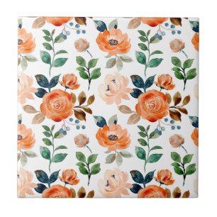 Elegantes nahtloses Muster aus Wasserfarbenblumen Fliese