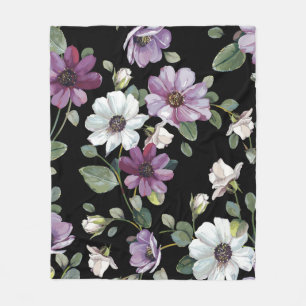 Elegantes nahtloses Muster mit Kosmos von Blume Fleecedecke