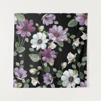 Elegantes nahtloses Muster mit Kosmos von Blume Wandteppich