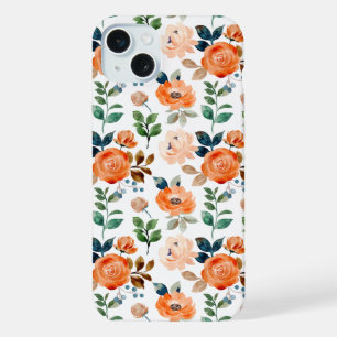 Elegantes nahtloses Muster von Aquarellblumen iPhone 15 Plus Hülle