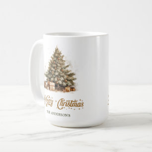 Elegantes naturfarbenes Weihnachtsbaumkupfer Kaffeetasse