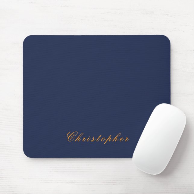 Elegantes Navy Blau Benutzername  Mousepad (Mit Mouse)