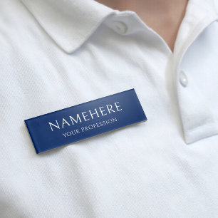 Elegantes Navy Blau Einfaches Basis-Minimalistisch Namenschild