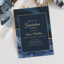Elegantes Navy-Blau-Gold-Marmor-Achat-Abschluss