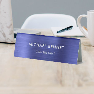 Elegantes Navy Blau Metallisches Geschäft Tischaufsteller