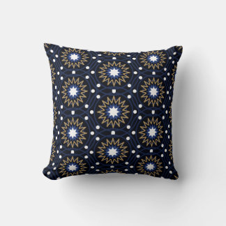 Elegantes Navy-Blau und Gold geometrischer Stern M Kissen