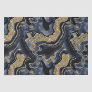 Elegantes Navy Blau und Gold Glitter-Achat-Geburts Seidenpapier