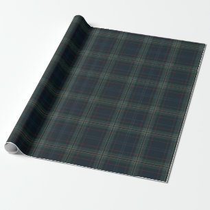 Elegantes Navy Blau und Grün kariertes Weihnachten Geschenkpapier