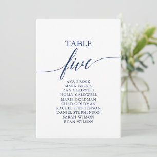 Elegantes Navy Blue Tischnummer 5 Seating Chart