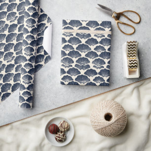 Elegantes Navy-Fanraster Geschenkpapier
