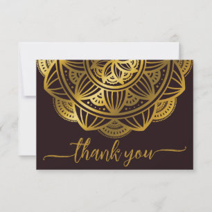 Elegantes Navy-Gold-Mandala-Rot-Dankeschön Dankeskarte