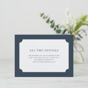 Elegantes Navy Minimalist Begleitkarte