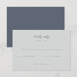 Elegantes Navy Minimalist RSVP Karte