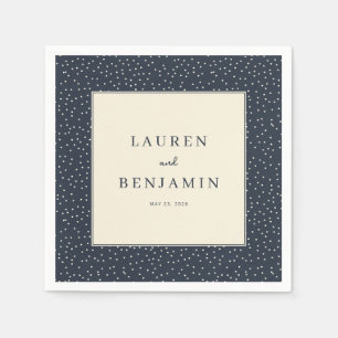 Elegantes Navy mit Punkten Serviette