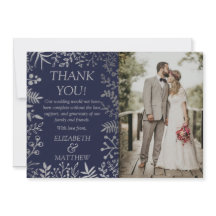 Elegantes Navy & Silver Floral Wedding Foto
