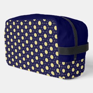 Elegantes Navy- und Gold-Geometrie-Fliesenmuster Waschbeutel