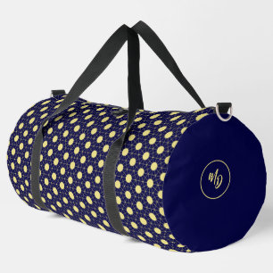 Elegantes Navy- und Gold-Geometrie-Kachel-Muster Duffle Bag