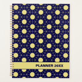 Elegantes Navy- und Gold-Geometrie-Kachel-Muster Planer